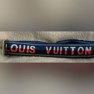 Louis Vuitton Inspired crossbody Belt with Blue and Red Accents